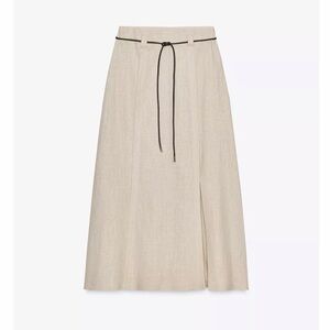 Zara Elegant Liben Cream Midi Skirt